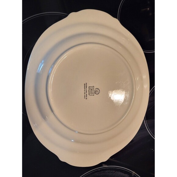 Vintage Limoges Platter Coral Pink Federal 22K Gold Trim…13 3/4” x 11" - Picture 3 of 4